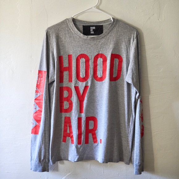 Rare Hood By Air Long Sleeve Graphic Tee - Picture 1 of 6